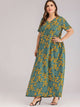 Plus Ditsy Floral Print Hidden Pocket Maxi Dress