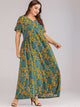 Plus Ditsy Floral Print Hidden Pocket Maxi Dress