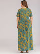 Plus Ditsy Floral Print Hidden Pocket Maxi Dress