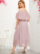 Plus Off Shoulder Pleated Dress