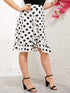 Plus Polka Dot Ruffle Hem Skirt