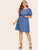 Plus Drawstring Waist Denim Dress