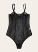 Plus Contrast Mesh Floral Lace Teddy Bodysuit