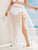 Plus Tie Waist Split Side Skirt Without Bikini Set