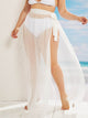 Plus Tie Waist Split Side Skirt Without Bikini Set