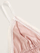 Plus Ruffle Hem Satin Lingerie Set