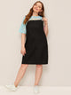 Plus Pocket Front Dungaree Dress