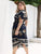 Plus Floral Print Wrap Tie Side Dress