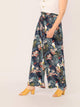 Plus Paperbag Waist Belted Palazzo Tropical Pants