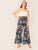 Plus Paperbag Waist Belted Palazzo Tropical Pants