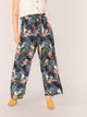 Plus Paperbag Waist Belted Palazzo Tropical Pants