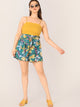 Plus Paperbag Waist Belted Floral Shorts