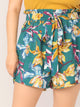 Plus Paperbag Waist Belted Floral Shorts