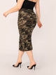 Plus Camo Bodycon Skirt