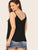 Plus Button Front Solid Cami Top