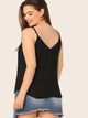 Plus Button Front Solid Cami Top