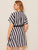 Plus Surplice Neck Wrap Knotted Striped Dress