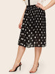 Plus Polka Dot Pleated Skirt