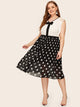 Plus Polka Dot Pleated Skirt