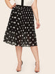 Plus Polka Dot Pleated Skirt