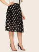 Plus Polka Dot Pleated Skirt