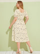  Plus Ditsy Floral Print Tie Front Midi Dress
