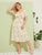 Plus Ditsy Floral Print Tie Front Midi Dress