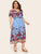 Plus Surplice Front Floral Print Dress