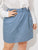 Plus Elastic Waist Button Front Denim Skirt