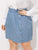 Plus Elastic Waist Button Front Denim Skirt