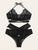 Plus Lace Halter Cut Out Lingerie Set