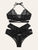 Plus Lace Halter Cut Out Lingerie Set