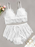 Plus Floral Lace Lingerie Set