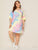 Plus Size Casual Dresses Plus Tie Dye Drop Shoulder T-shirt Dress