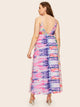 Plus Tie Dye Split Thigh Maxi Slip Dress