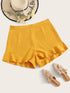 Plus Ruffle Hem Shorts