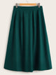 SHEIN Plus Button Front Zip Detail Solid Skirt
