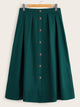 SHEIN Plus Button Front Zip Detail Solid Skirt