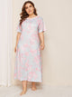 Plus Flower Print Night Dress