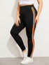 Plus Tuxedo Stripe Side Leggings