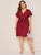 Plus Heart Print Surplice Neck Belted Dress