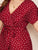 Plus Heart Print Surplice Neck Belted Dress