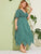 Plus Ditsy Floral Knot Cuff Hanky Hem Wrap Dress