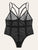 Plus Sheer Mesh Criss Cross Teddy Bodysuit