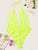 Plus Neon Lime Lace Halter Teddy Bodysuit