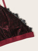 Plus Contrast Lace Satin Lingerie Set With Shorts 3pack