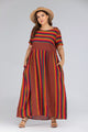 Plus Multicolor Striped Maxi Dress