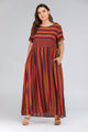 Plus Multicolor Striped Maxi Dress