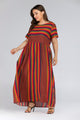 Plus Multicolor Striped Maxi Dress