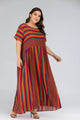 Plus Multicolor Striped Maxi Dress